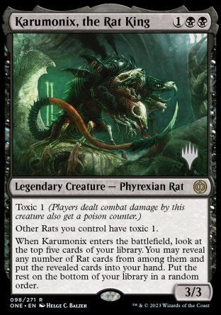 Karumonix, the Rat King (Promo Pack) [Phyrexia: All Will Be One Promos] | Galactic Gamez