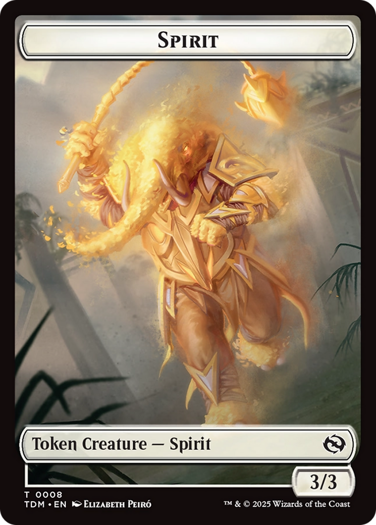 Spirit (0008) // Spirit (0009) Double-Sided Token [Tarkir: Dragonstorm Tokens] | Galactic Gamez