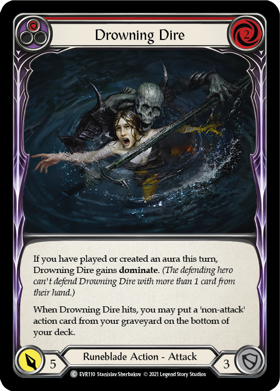 Drowning Dire (Red) [EVR110] (Everfest)  1st Edition Rainbow Foil | Galactic Gamez