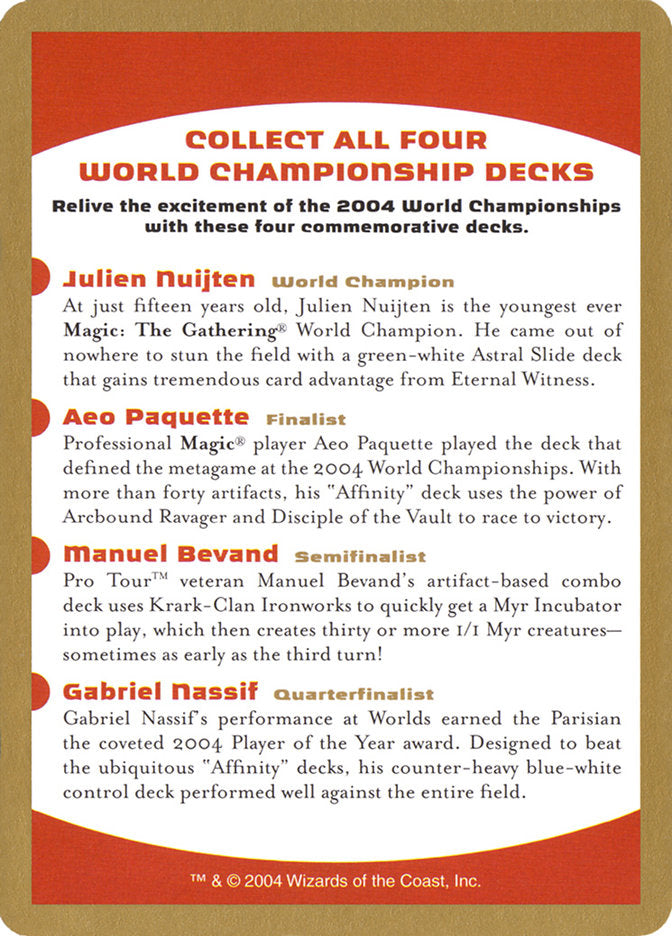 2004 World Championships Ad [World Championship Decks 2004] | Galactic Gamez