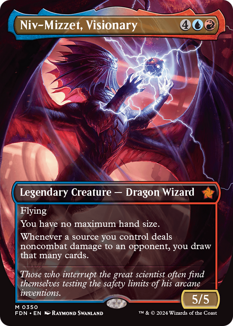 Niv-Mizzet, Visionary (Borderless) [Foundations] | Galactic Gamez