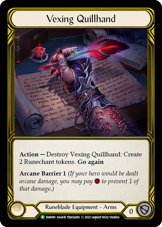 Vexing Quillhand (Golden) [FAB080] (Promo)  Cold Foil | Galactic Gamez