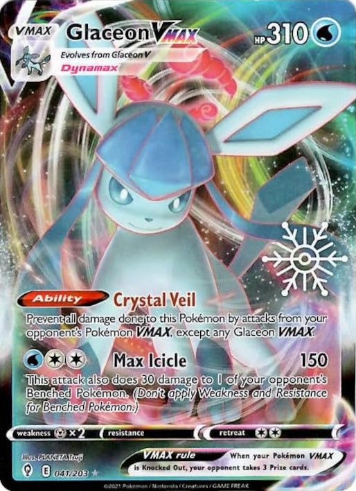 Glaceon VMAX (041/203) (Holiday Calendar) [Sword & Shield: Evolving Skies] | Galactic Gamez