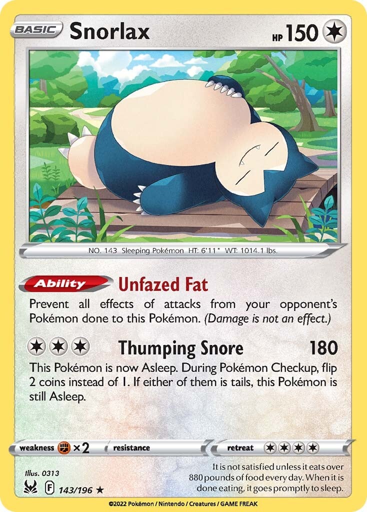 Snorlax (143/196) [Sword & Shield: Lost Origin] | Galactic Gamez