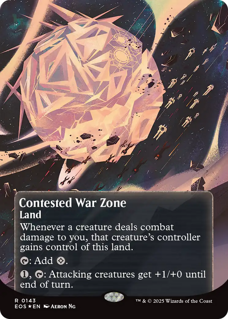 Contested War Zone (0143) (Borderless) (Galaxy Foil) [Edge of Eternities: Stellar Sights] | Galactic Gamez