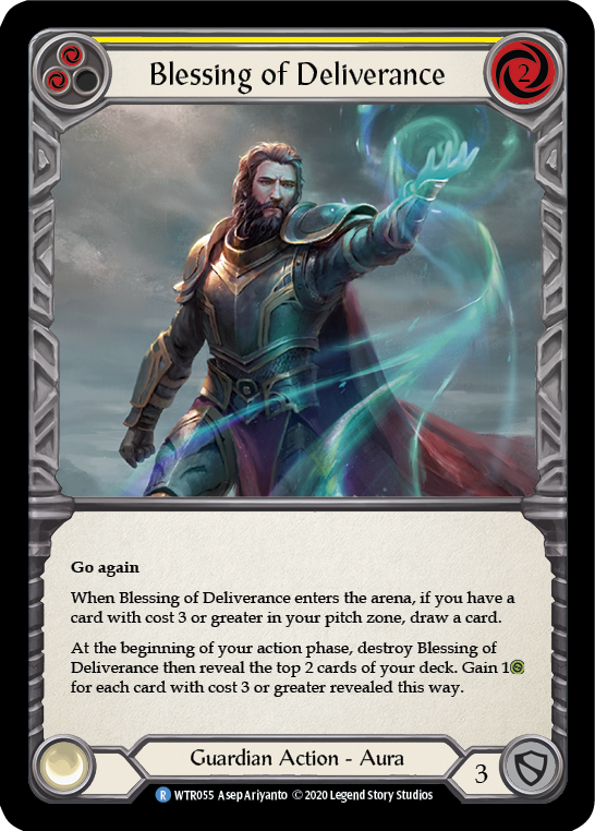 Blessing of Deliverance (Yellow) [U-WTR055] (Welcome to Rathe Unlimited)  Unlimited Rainbow Foil | Galactic Gamez