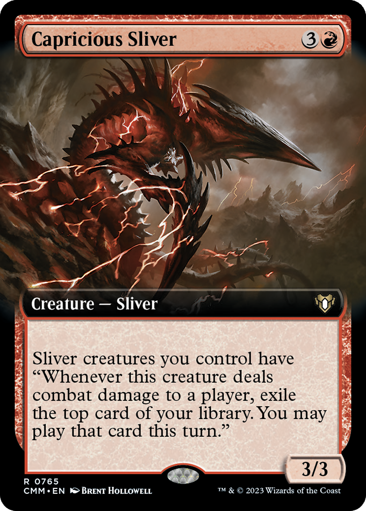Capricious Sliver (Extended Art) [Commander Masters] | Galactic Gamez