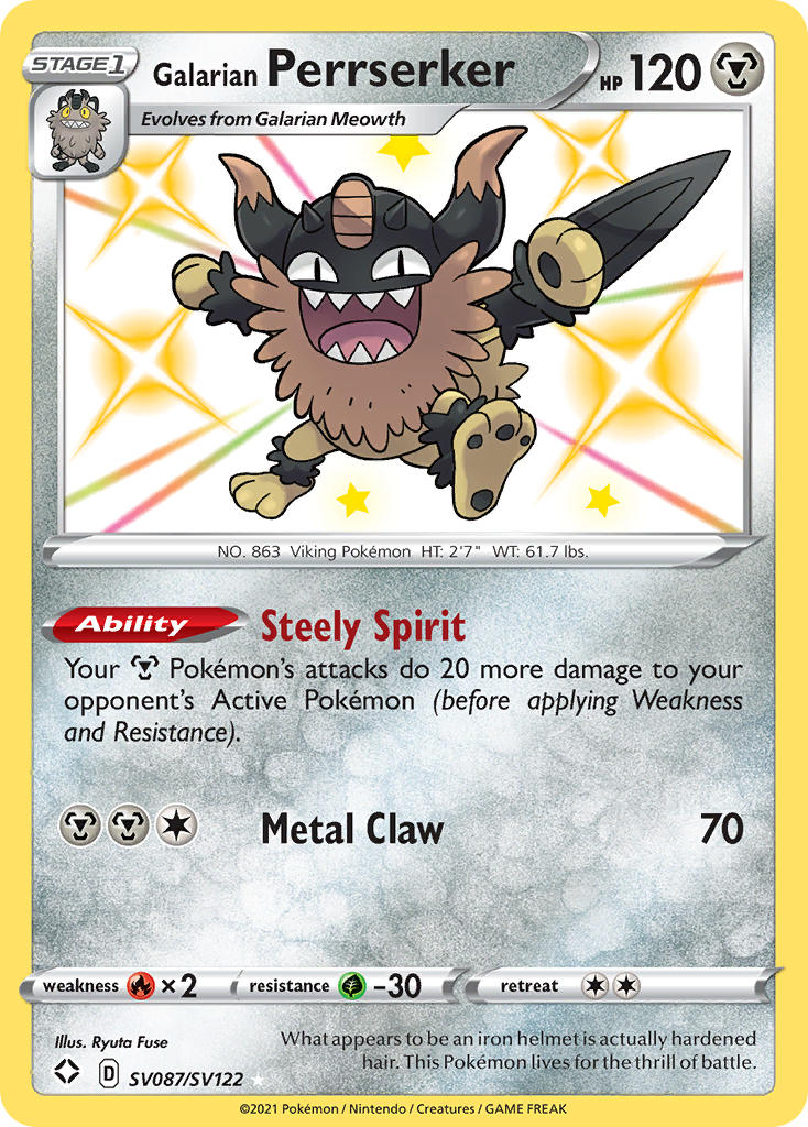 Galarian Perrserker (SV087/SV122) [Sword & Shield: Shining Fates] | Galactic Gamez