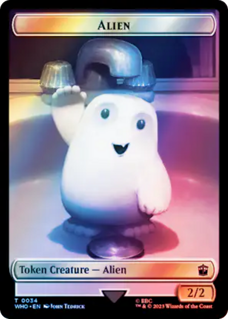 Alien // Cyberman Double-Sided Token (Surge Foil) [Doctor Who Tokens] | Galactic Gamez