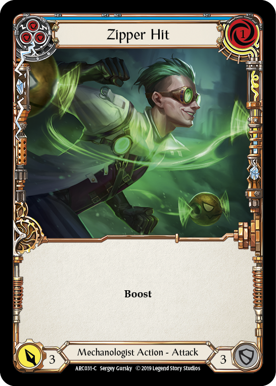 Zipper Hit (Blue) [ARC031-C] (Arcane Rising)  1st Edition Rainbow Foil | Galactic Gamez
