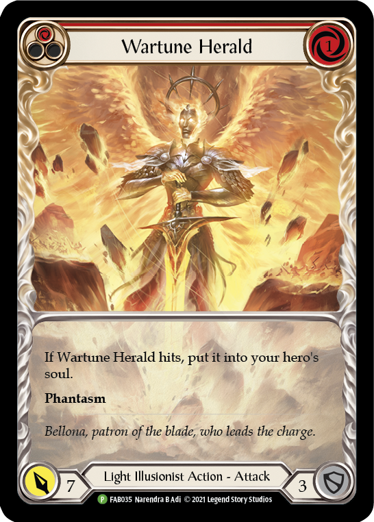 Wartune Herald (Red Extended Art) [FAB035] (Promo)  Rainbow Foil | Galactic Gamez