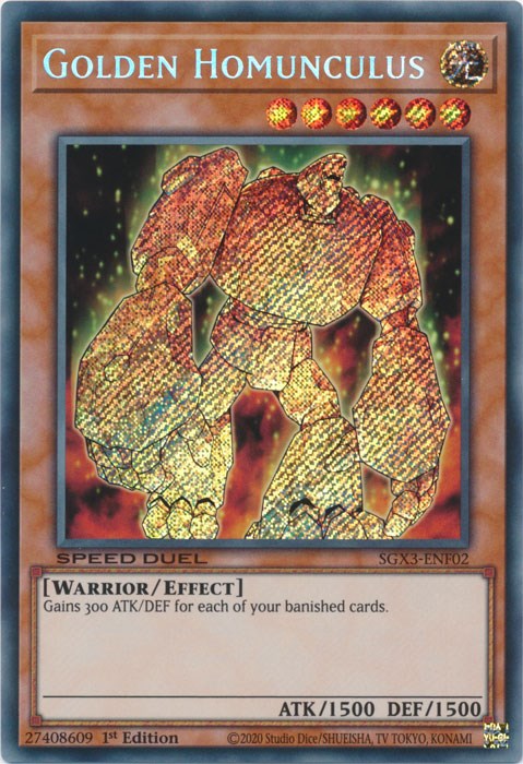 Golden Homunculus [SGX3-ENF02] Secret Rare | Galactic Gamez