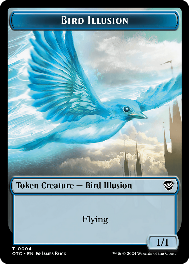 Dragon Elemental // Bird Illusion Double-Sided Token [Outlaws of Thunder Junction Commander Tokens] | Galactic Gamez