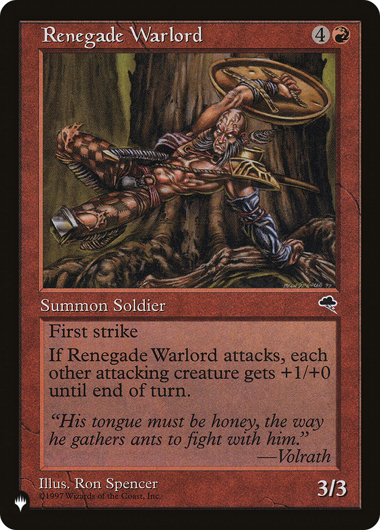 Renegade Warlord [The List Reprints] | Galactic Gamez