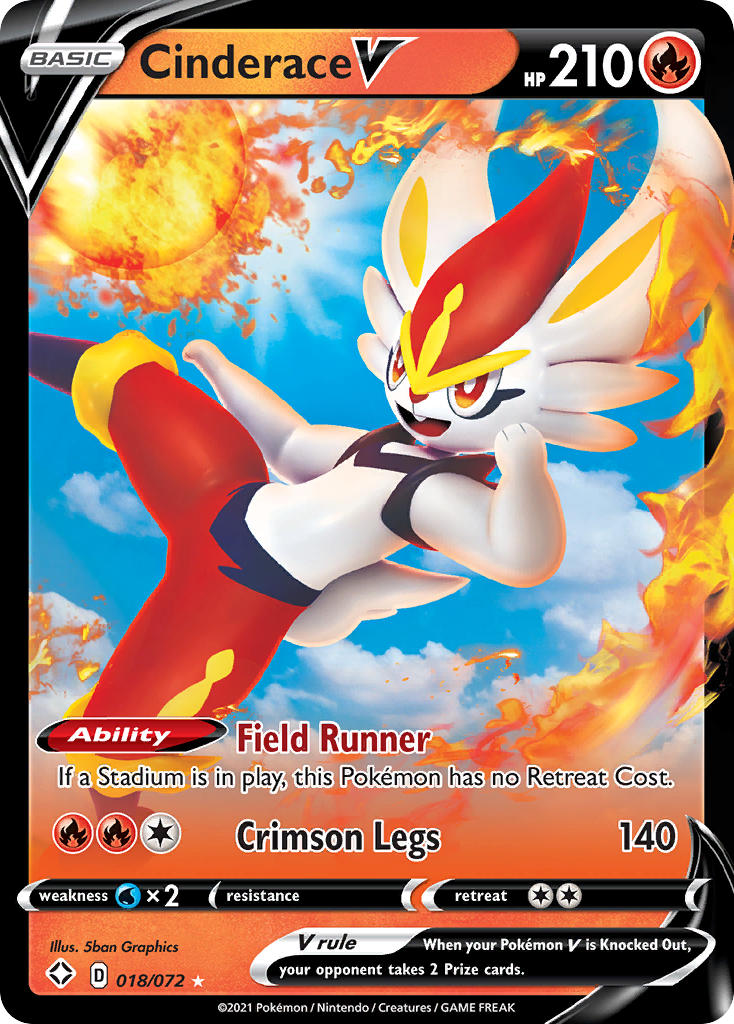 Cinderace V (018/072) [Sword & Shield: Shining Fates] | Galactic Gamez