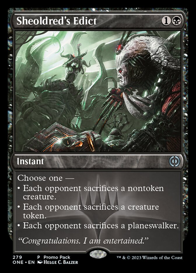 Sheoldred's Edict (Promo Pack) [Phyrexia: All Will Be One Promos] | Galactic Gamez