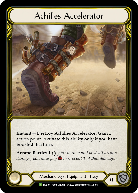 Achilles Accelerator (Golden) [FAB101] (Promo)  Cold Foil | Galactic Gamez