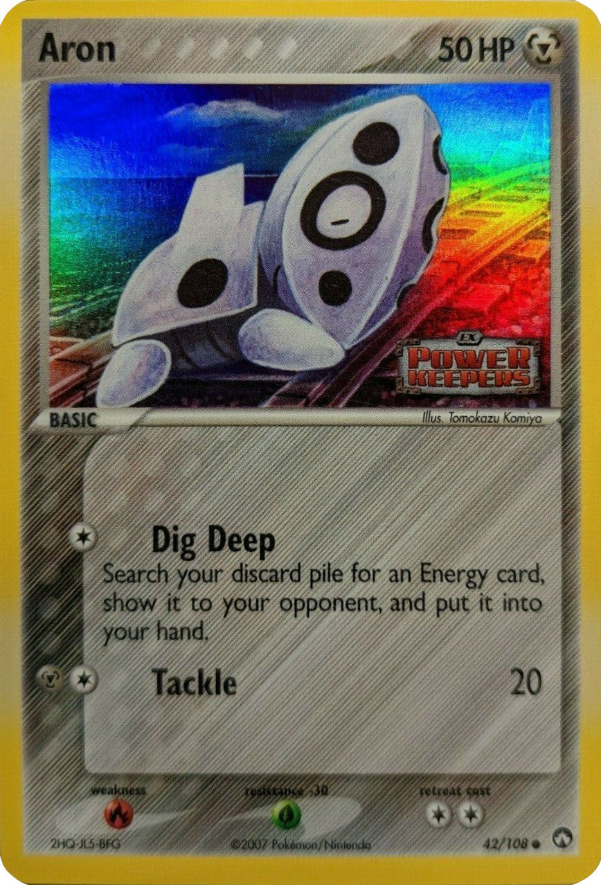 Aron (42/108) (Stamped) [EX: Power Keepers] | Galactic Gamez