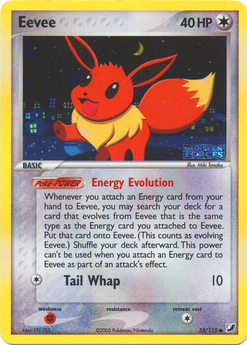 Eevee (55/115) (Stamped) [EX: Unseen Forces] | Galactic Gamez