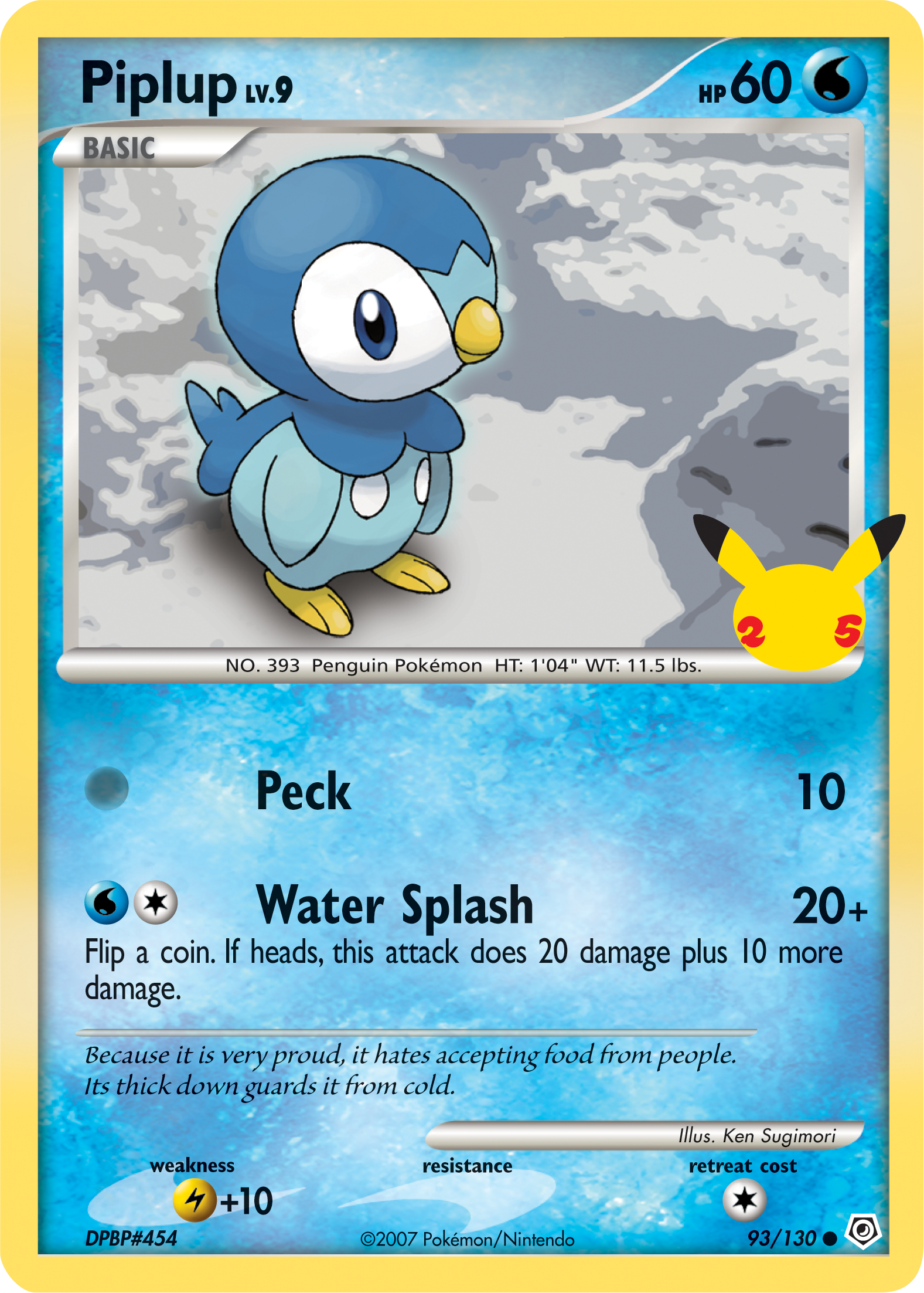 Piplup (93/130) (Jumbo Card) [First Partner Pack] | Galactic Gamez