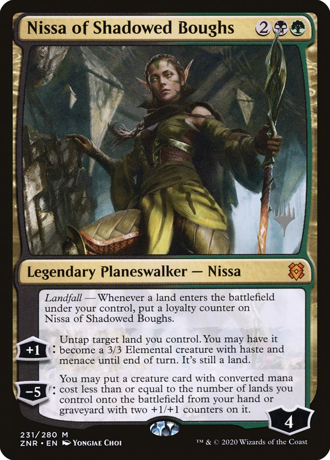 Nissa of Shadowed Boughs (Promo Pack) [Zendikar Rising Promos] | Galactic Gamez