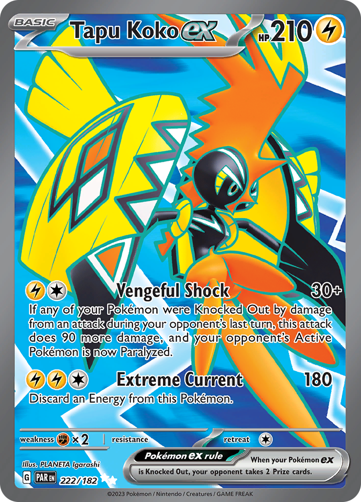 Tapu Koko ex (222/182) [Scarlet & Violet: Paradox Rift] | Galactic Gamez