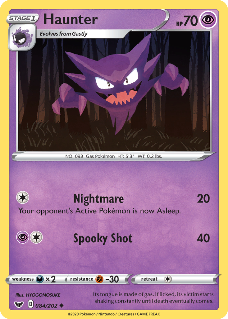 Haunter (084/202) [Sword & Shield: Base Set] | Galactic Gamez