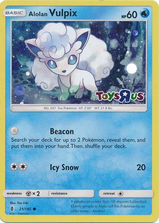 Alolan Vulpix (21/145) (Toys R Us Promo) [Sun & Moon: Guardians Rising] | Galactic Gamez