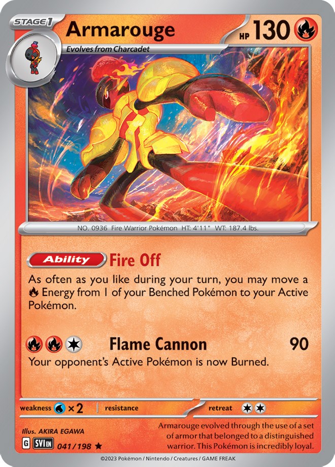 Armarouge (041/198) (Line Holo) [Scarlet & Violet: Base Set] | Galactic Gamez