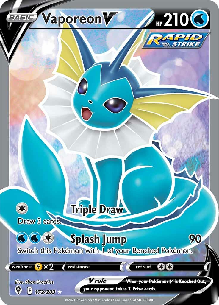 Vaporeon V (172/203) [Sword & Shield: Evolving Skies] | Galactic Gamez