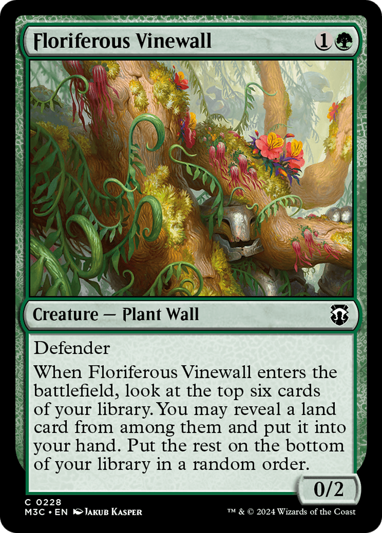 Floriferous Vinewall (Ripple Foil) [Modern Horizons 3 Commander] | Galactic Gamez