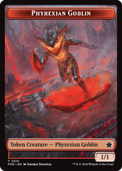 Cat (0027) // Phyrexian Goblin Double-Sided Token [Foundations Tokens] | Galactic Gamez