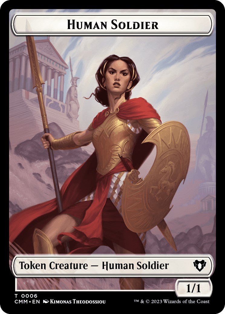 Human Soldier // Dwarf Berserker Double-Sided Token [Commander Masters Tokens] | Galactic Gamez