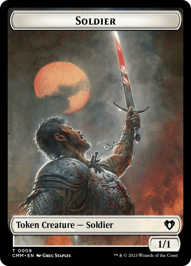 Soldier // Dragon (0020) Double-Sided Token [Commander Masters Tokens] | Galactic Gamez