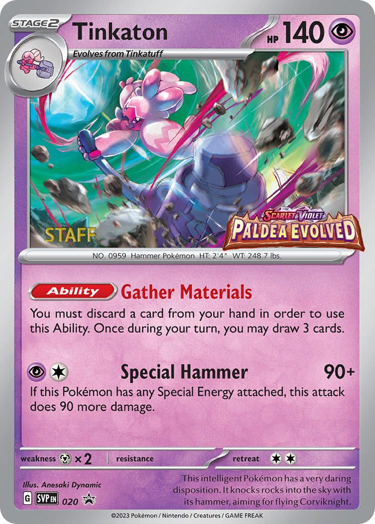 Tinkaton (020) (Staff Promo) [Scarlet & Violet: Black Star Promos] | Galactic Gamez