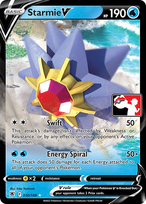 Starmie V (030/189) [Prize Pack Series Three] | Galactic Gamez