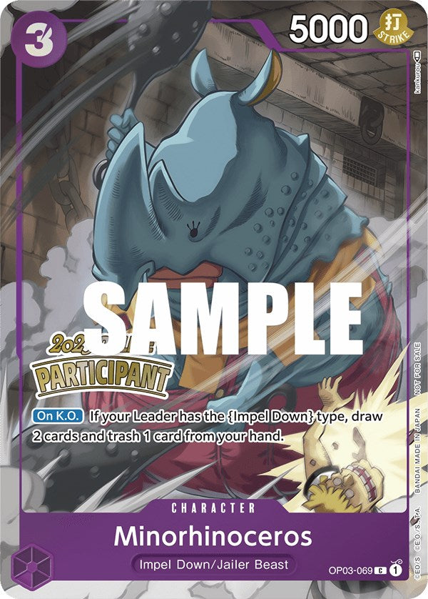 Minorhinoceros (Online Regional 2023) [Participant] [One Piece Promotion Cards] | Galactic Gamez