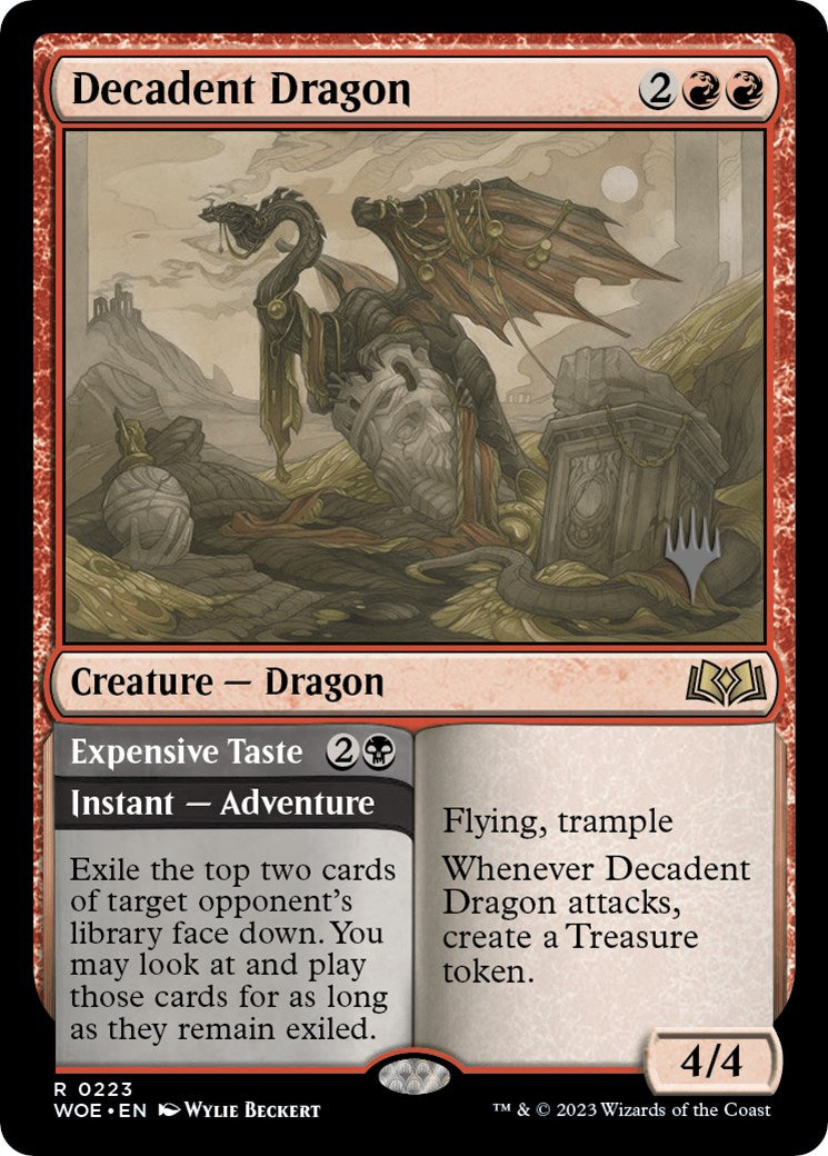 Decadent Dragon // Expensive Taste (Promo Pack) [Wilds of Eldraine Promos] | Galactic Gamez