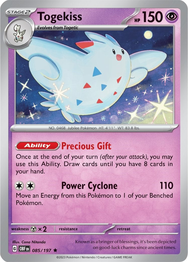 Togekiss (085/197) (Theme Deck Exclusive) [Scarlet & Violet: Obsidian Flames] | Galactic Gamez