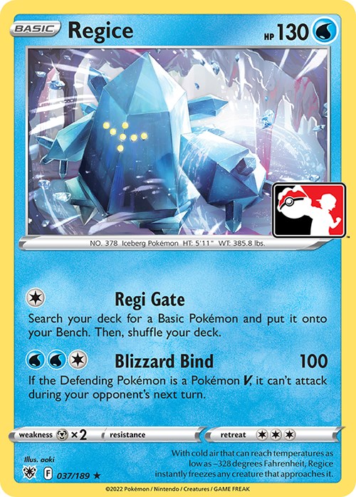 Regice (037/189) [Prize Pack Series Three] | Galactic Gamez