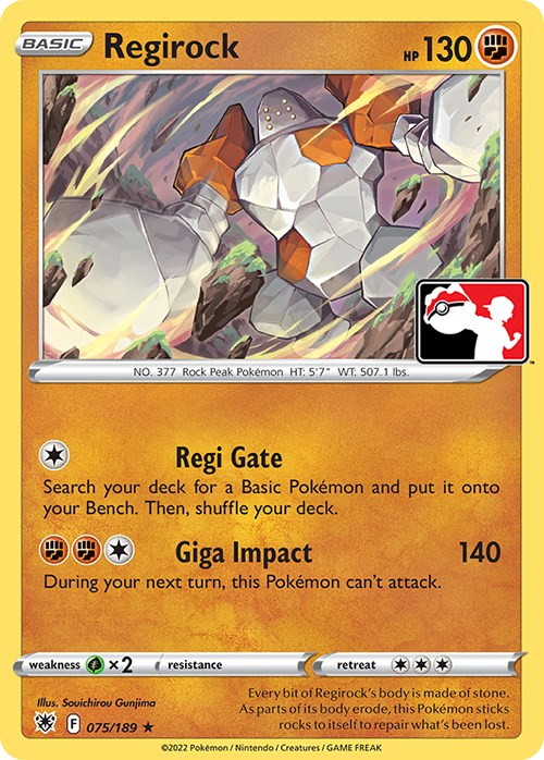 Regirock (075/189) [Prize Pack Series Three] | Galactic Gamez