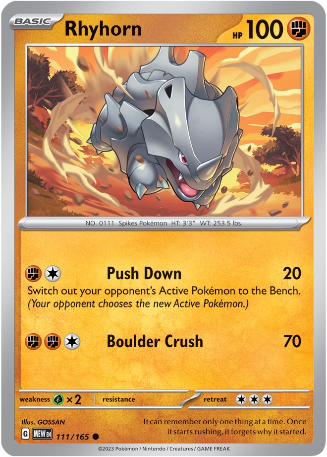 Rhyhorn (111/165) [Scarlet & Violet: 151] | Galactic Gamez