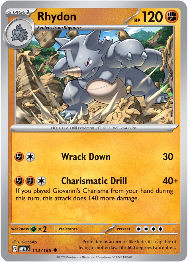 Rhydon (112/165) [Scarlet & Violet 151] | Galactic Gamez