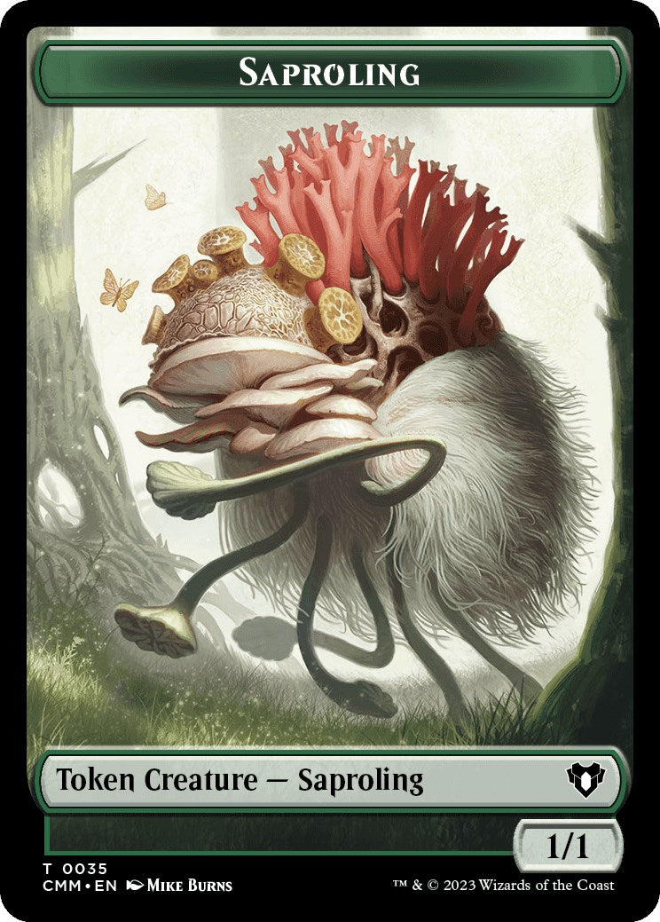 Saproling // Stoneforged Blade Double-Sided Token [Commander Masters Tokens] | Galactic Gamez