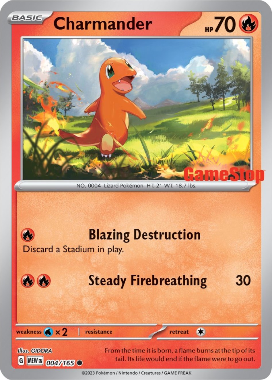 Charmander (004/165) (GameStop Exclusive) [Scarlet & Violet 151] | Galactic Gamez