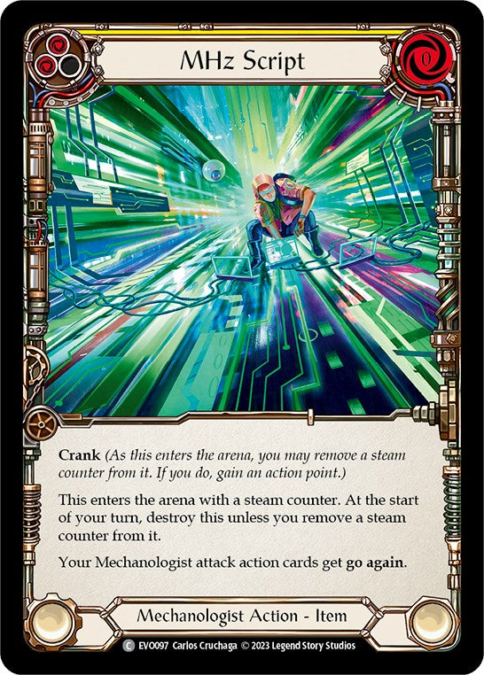 MHz Script [EVO097] (Bright Lights)  Rainbow Foil | Galactic Gamez