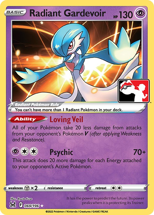 Radiant Gardevoir (069/196) [Prize Pack Series Three] | Galactic Gamez