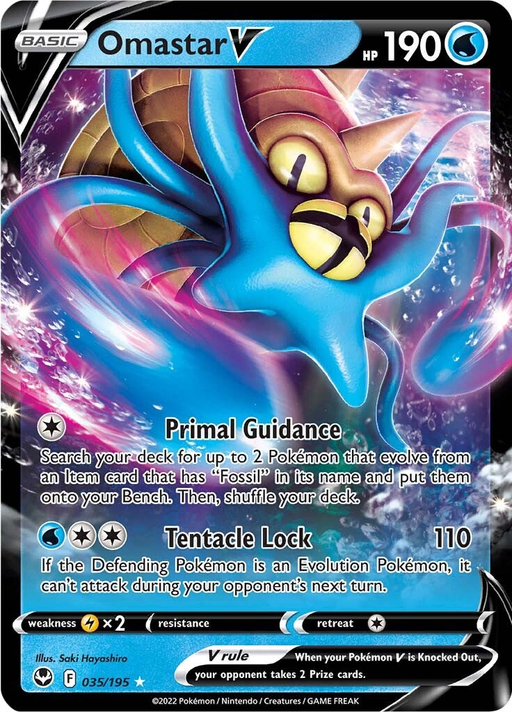 Omastar V (035/195) [Sword & Shield: Silver Tempest] | Galactic Gamez