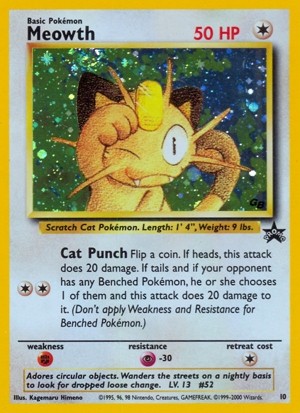 Meowth (10) [Wizards of the Coast: Black Star Promos] | Galactic Gamez