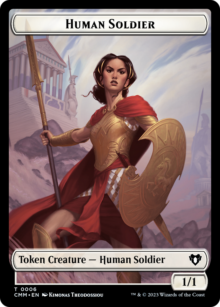 Human Soldier // Elemental (0025) Double-Sided Token [Commander Masters Tokens] | Galactic Gamez